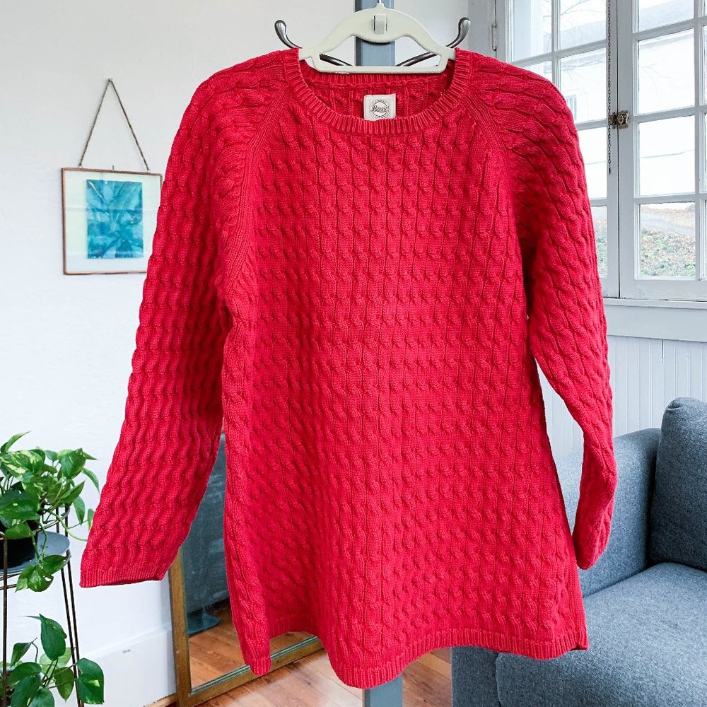 G.H. Bass & Co. red cable knit sweater